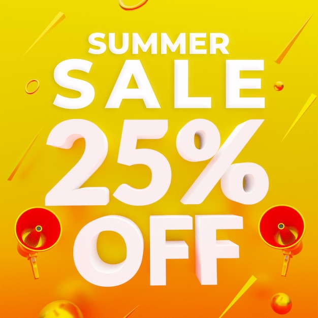 summer sale 25 percent off promotion web banner