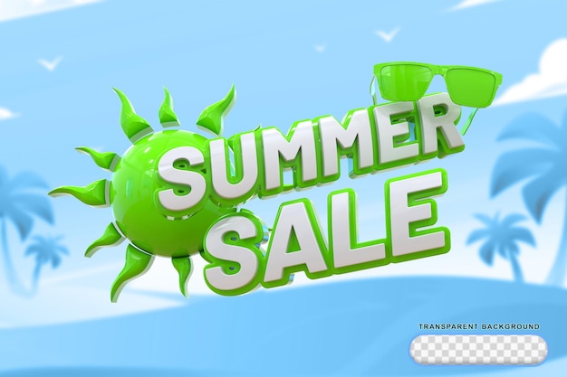 PSD summer sale 3d render