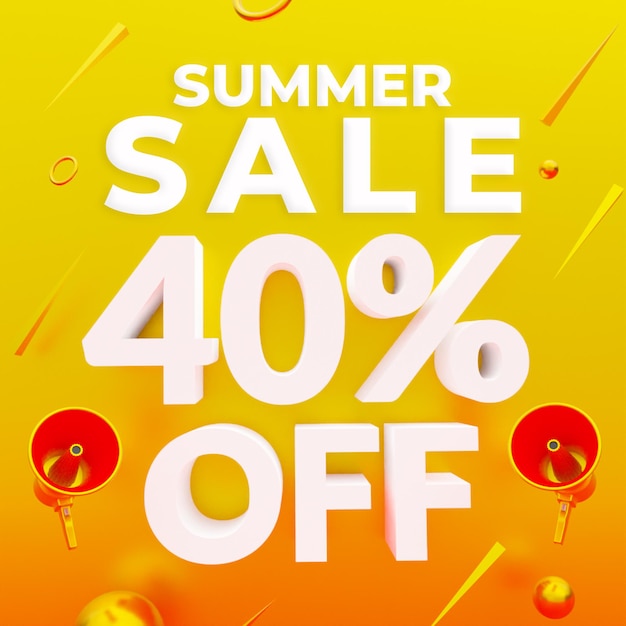 summer sale 40 percent off promotion web banner