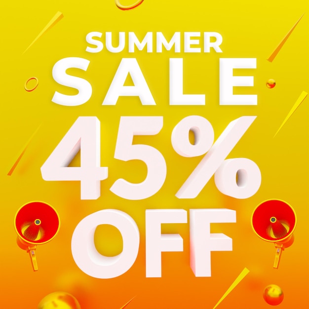 summer sale 45 percent off promotion web banner