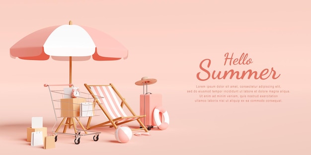 Summer sale banner design template