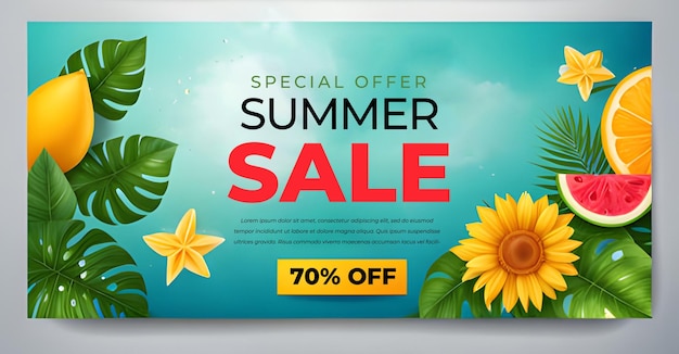 Summer sale banner hot discount offer banner