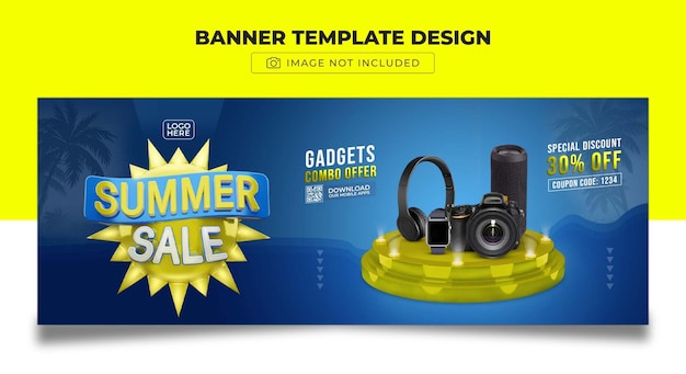 Summer Sale Gadgets Banner Template Design