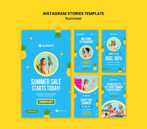 PSD summer sale instagram stories