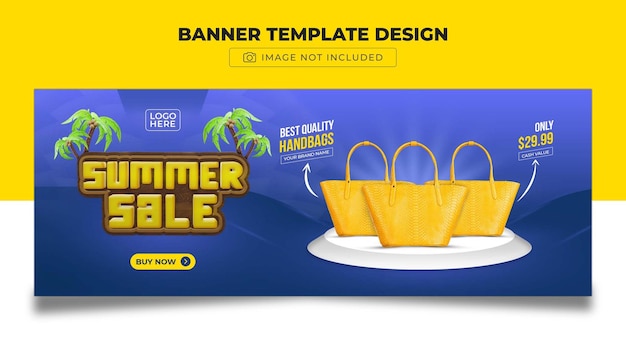 Summer Sale Ladies Bag Banner Template Design