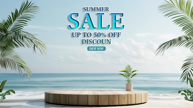 summer sale poster on the beach