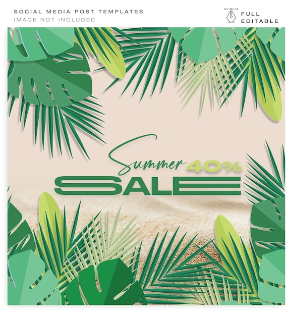 Summer sale promotion social media flyer instagram post