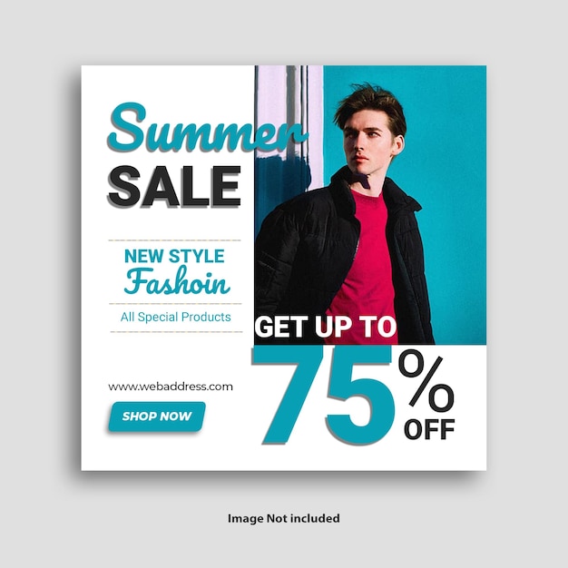 Summer Sale Social Media Banner Poster Template Design