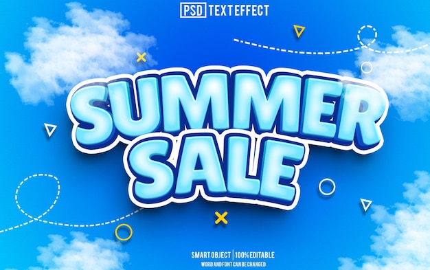 PSD summer sale text effect font editable typography 3d text