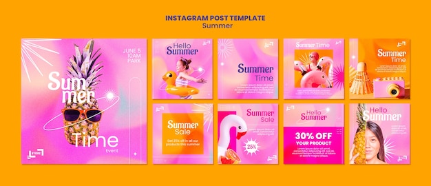 PSD summer season instagram posts