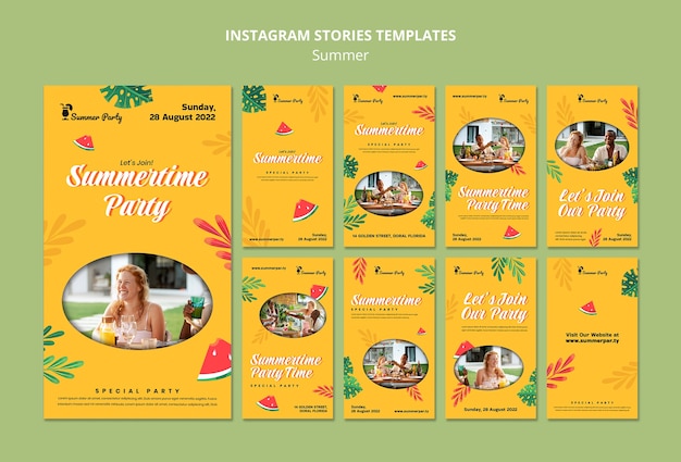 Summer season instagram stories template