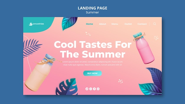 PSD summer smoothie landing page