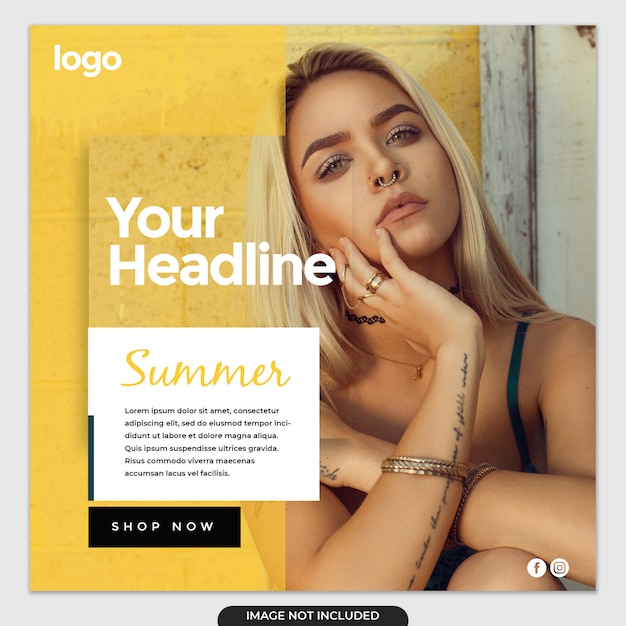 Summer social media post template