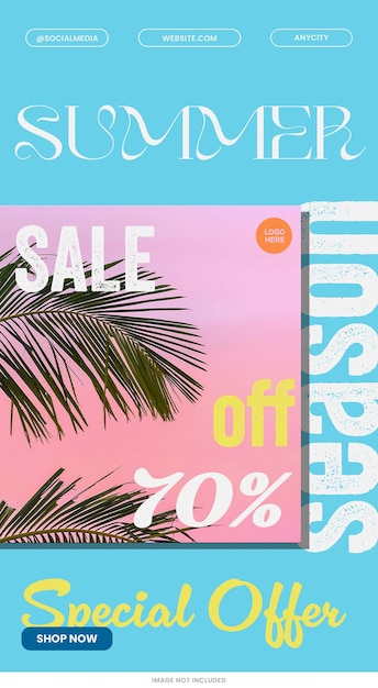 Summer Special Offer Sale Template Psd Design Social media Banner layout typography