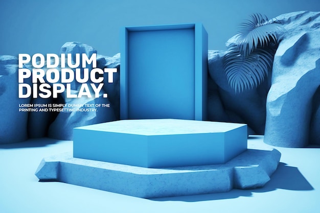 summer stone podium stage display mockup for product presentation scene product display showcase 3d