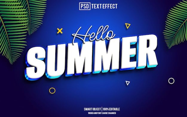 PSD summer text effect font editable typography 3d text