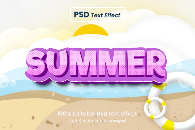 PSD a summer text effect with the word summer on it