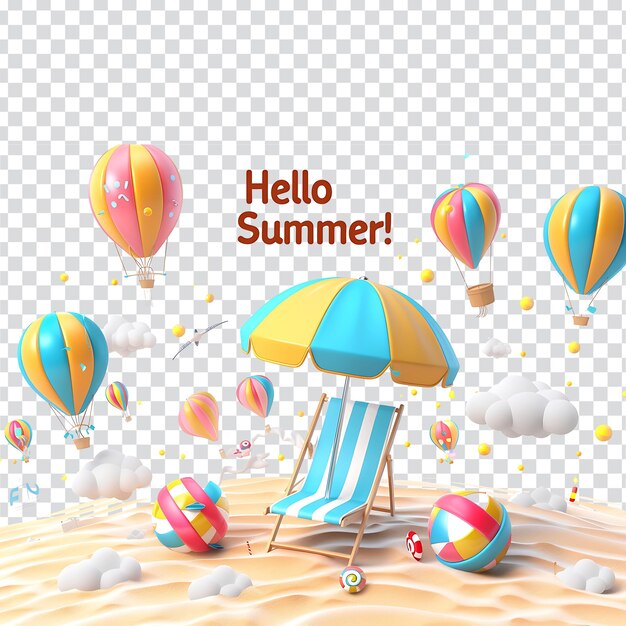 Summer theme graphics cartoon summer background summer banner design hello summer illustration