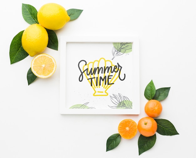 PSD summer time concept with fresh fruits