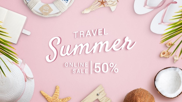 Summer travel 3d text scene creator