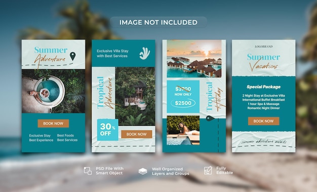 Summer Travel Holiday Vacation Instagram Stories Template Collection