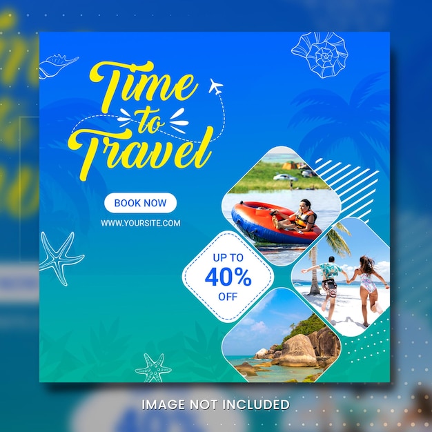 Summer travel vacation social media templates