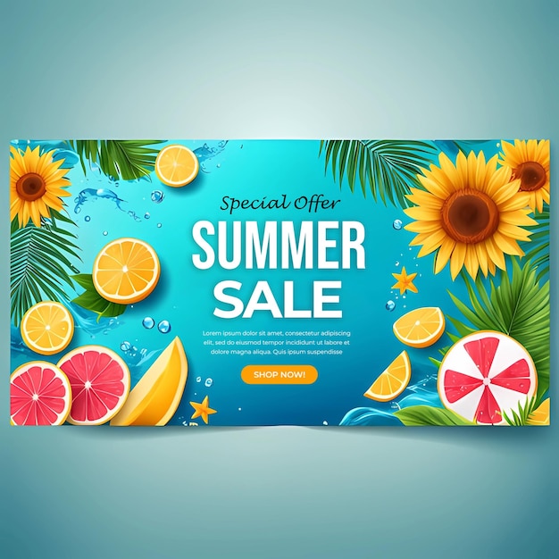 Summer vibe sale banner template for summer season celebration