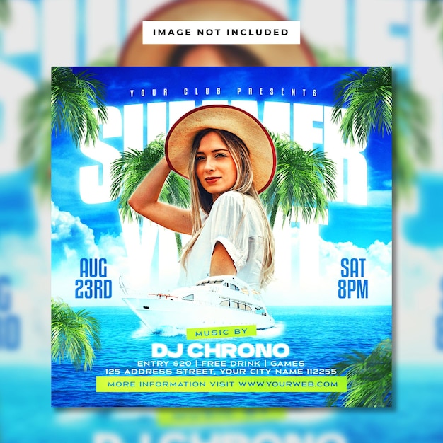 Summer Yacht Party Flyer Template