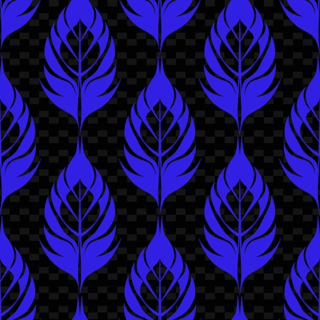 PSD sumptuous ikat pattern with kind of feather icon and blurred nature inspired abstract outline art