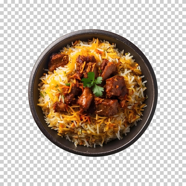 Sumptuous Serving Delicious Beef Biryani Isolated on a Transparent Background