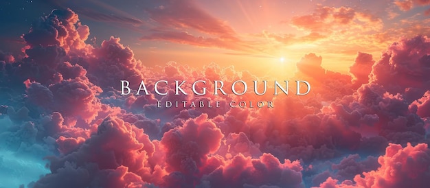 PSD sun and cloud scene with light gradient colors