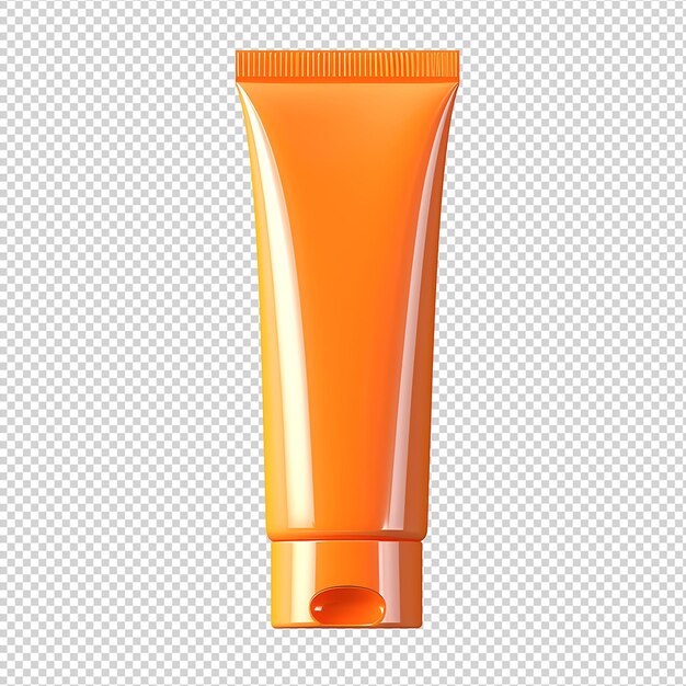 PSD sun protection cream or lotion tube isolated on a white plastic blank mockup container for gel