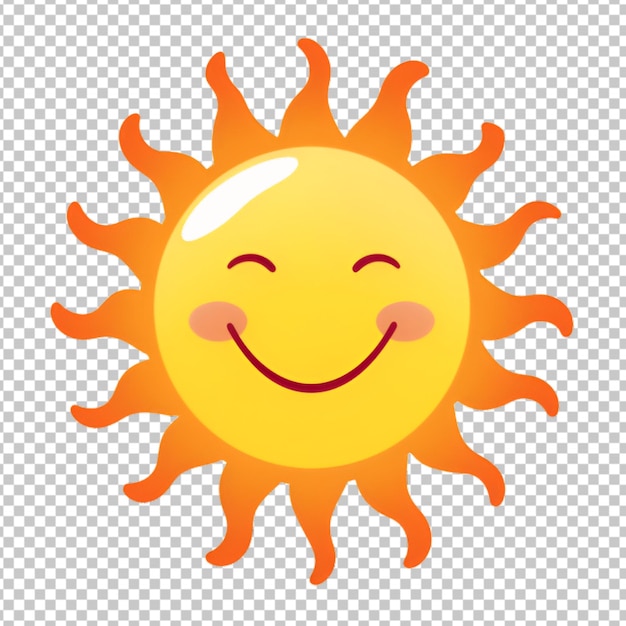 a sun with a smile on it transparent background