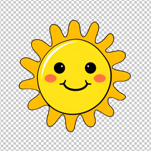 a sun with a smile on it transparent background