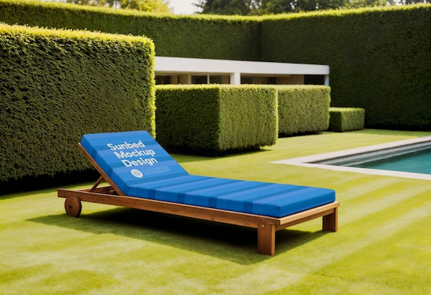 PSD sunbed outdoors mockup