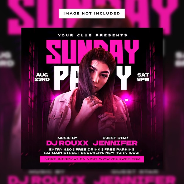 Sunday night club party flyer template