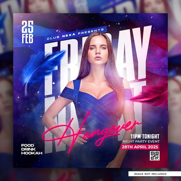 Sunday Night party flyer or social media promotional banner template