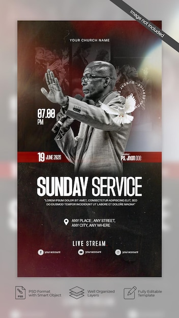 Sunday Service Church Design Social Media Story And Flyer Template 03