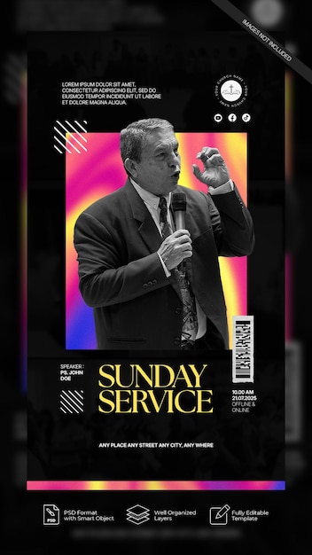 Sunday Service Church Design Social Media Story And Flyer Template 12