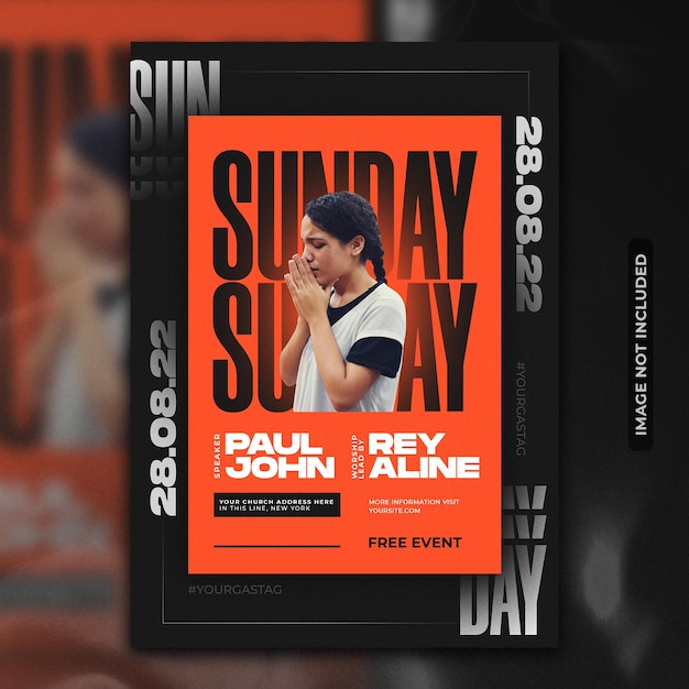 Sunday service poster event