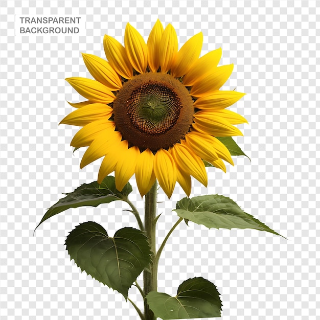 Sunflower element in PNG format with transparent background