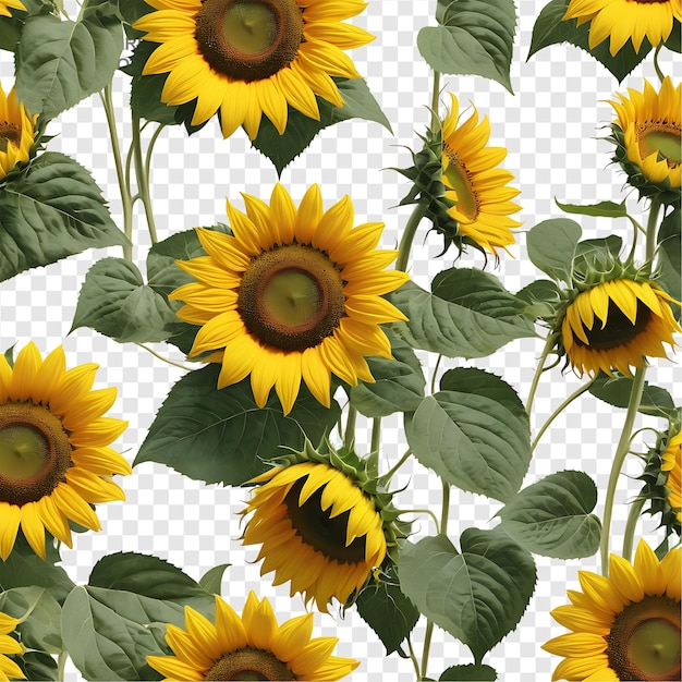 Sunflower element in PNG format with transparent background