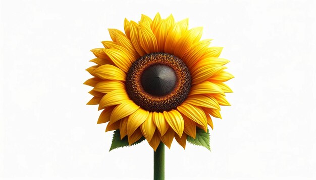 PSD sunflower isolated on white background