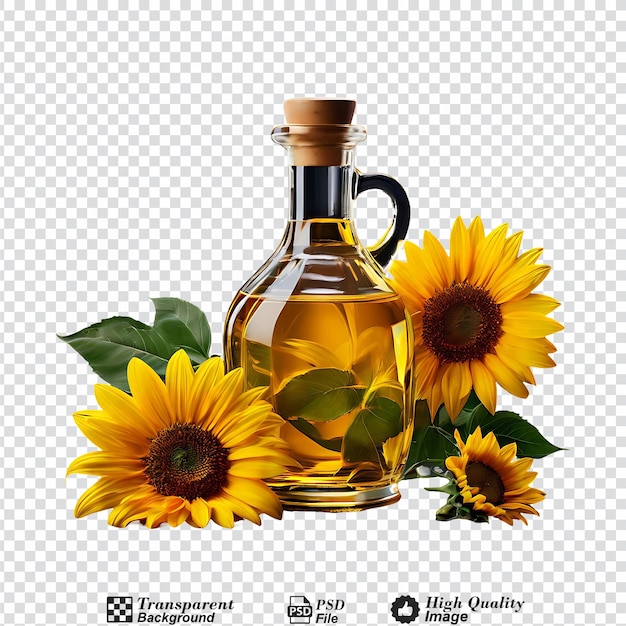 sunflower oil in glass isolated on transparent background