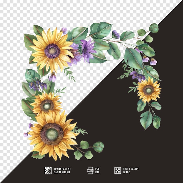 sunflower poster image without background