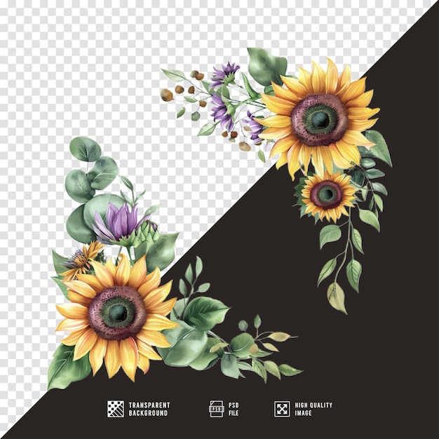 sunflower poster image without background