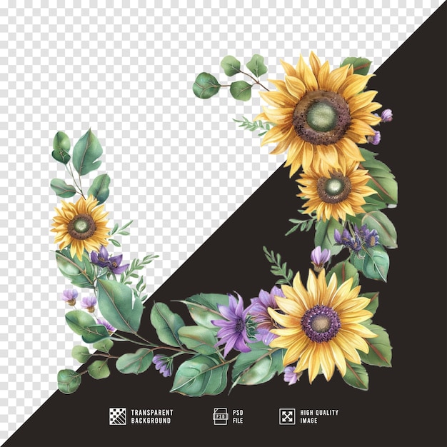 sunflower poster image without background