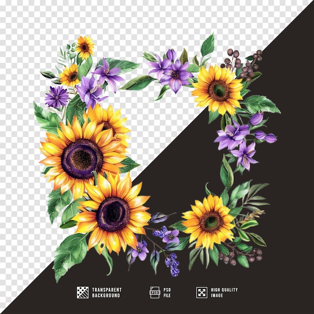 sunflower poster image without background