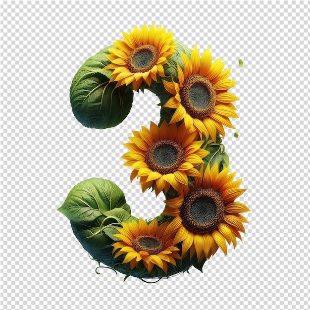 a sunflower with the number 2 on it