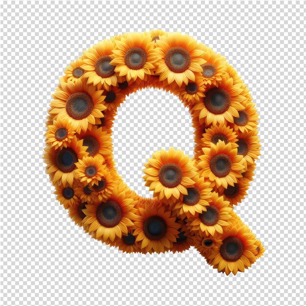 sunflowers are arranged in a shape with the letter a on it